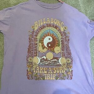 Billabong Lavender Tee with Logo Print